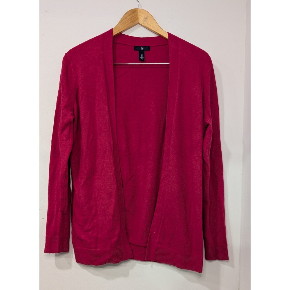 Gap Women's Pink Open‎ Front Long Sleeve Cardigan Sweater Cotton Blend Small